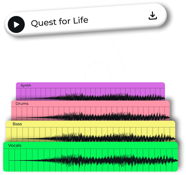 Quest for Life song breaks down into stems